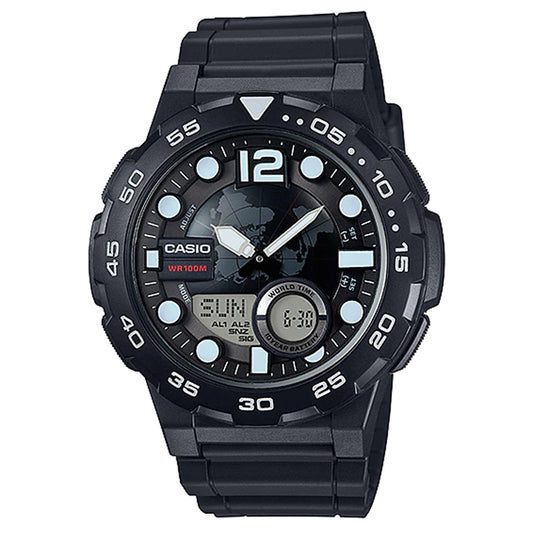 Casio AEQ-100W Classic Black World Time Sports Watch