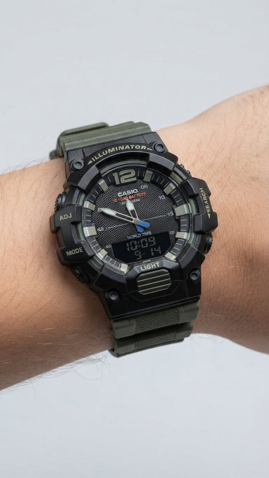 Rugged Casio Illuminator World Time Sports Watch