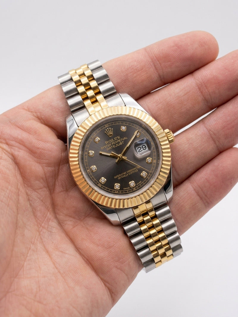 Luxury Men's Two-Tone Jubilee Diamond Dial Watch